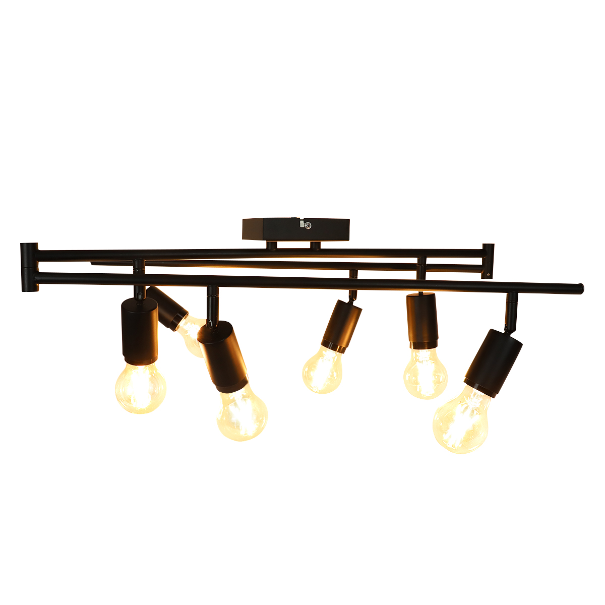 Ceiling Lights With 6 Blubs Black Colour