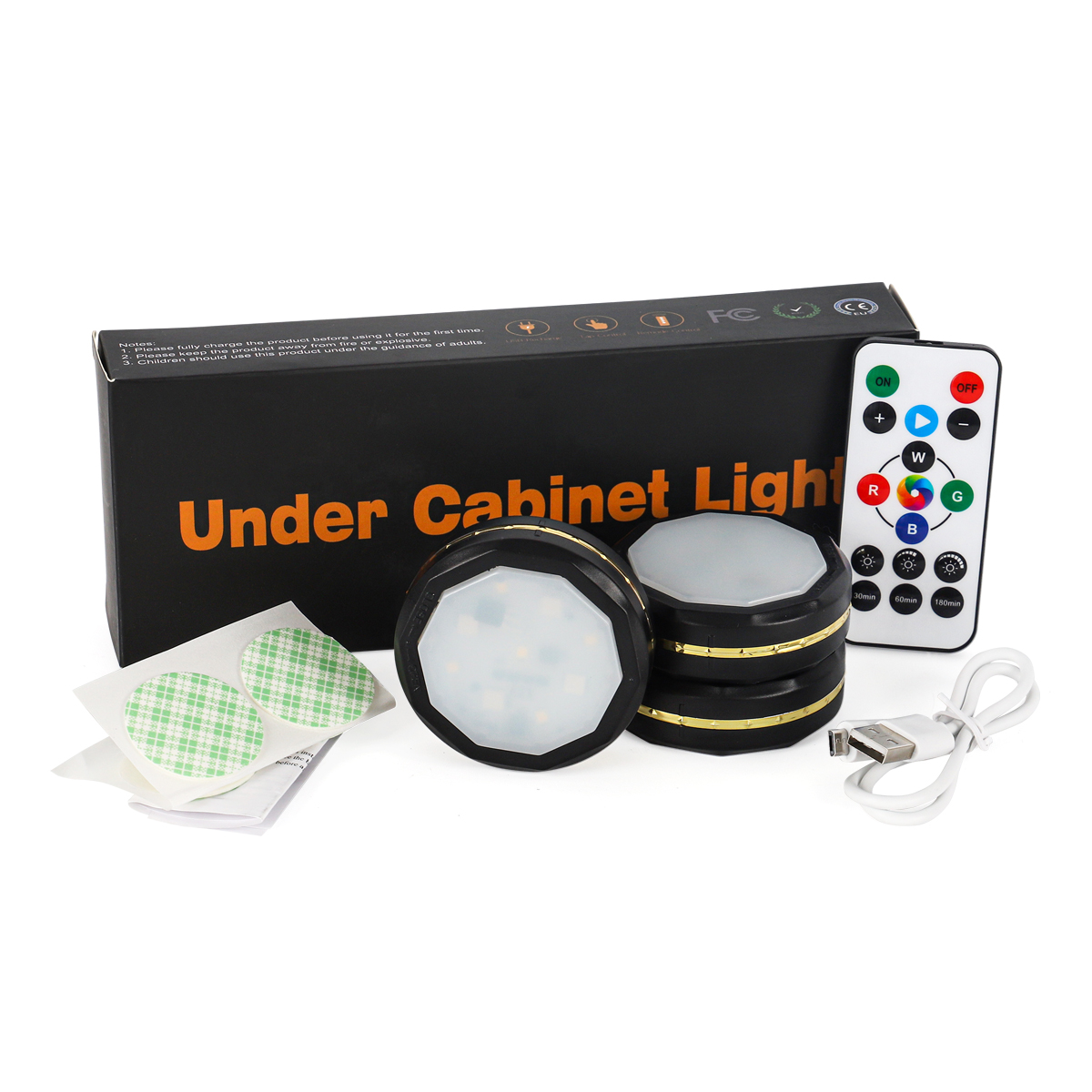 LED Round Night Light Black RGB 