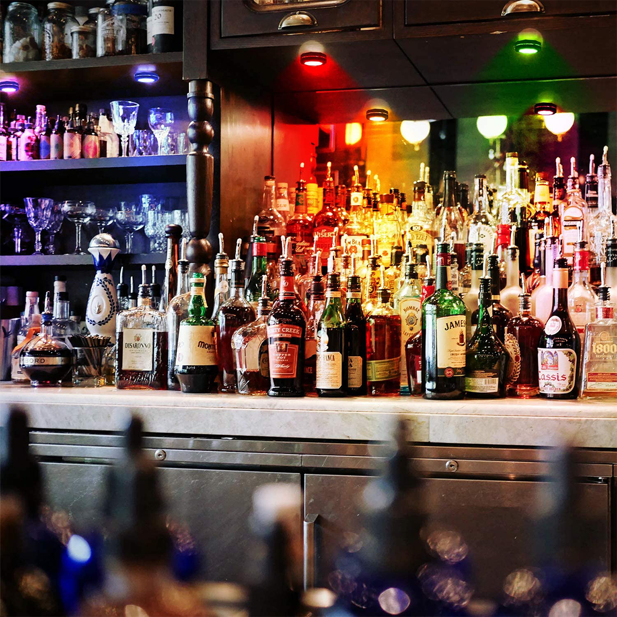 Round Night Light Black RGB Color with recharge